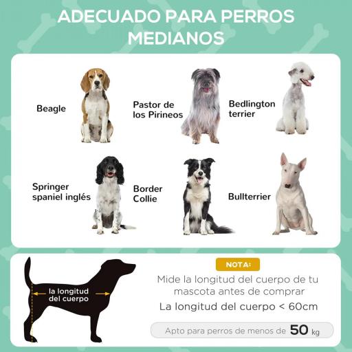 Cama Elevada para Mascotas Portátil con Toldo Extraíble Tela Transpirable al Aire Libre para Interior y Exterior 76x61x73 cm Gris [3]