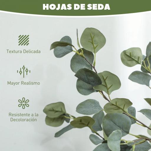 Planta Artificial Decorativa de 150 cm Eucaliptus Sintético con 230 Hojas en Maceta para Interior Verde [5]