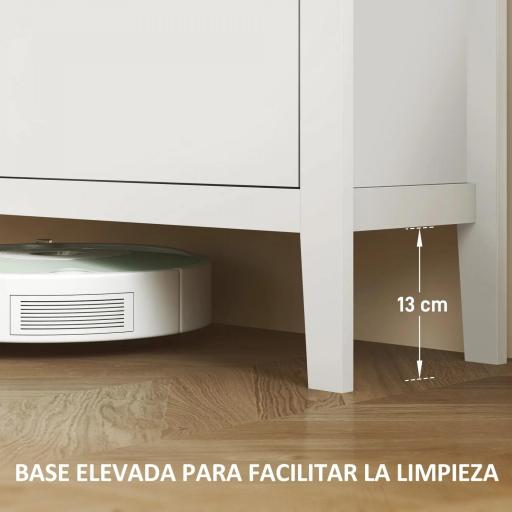 Zapatero Estrecho con 4 Compartimentos y Tiradores de Cuero PU para Pasillo y Recibidor 105x24x95,5 cm Blanco y Madera [6]