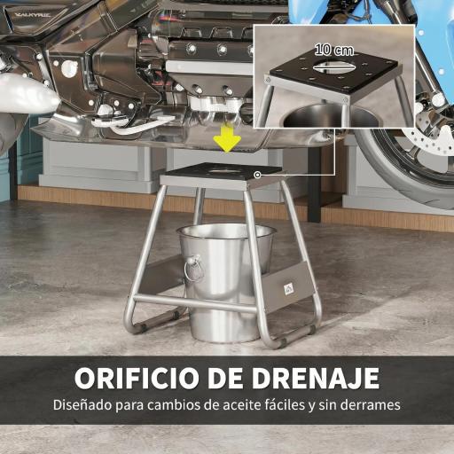 Caballete Tipo Soporte Elevador de Motocross Desmontable de Acero Carga 500 kg con Plataforma de Goma para Reparación [1]