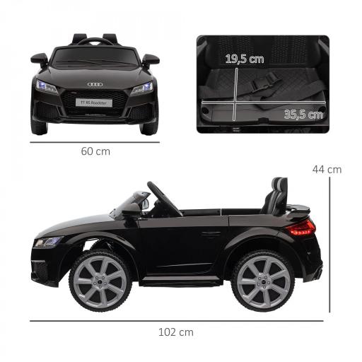 Coche Eléctrico para Niños de 3+ Años Audi TT Eléctrico Infantil 12V con Velocidad 3 km/h Mando a Distancia 102x60x44 cm [1]
