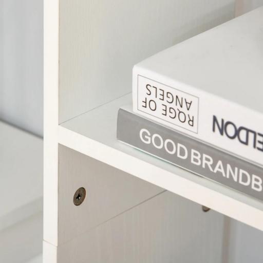 Estantería de 6 Niveles Librería Vertical de Forma Irregular Diseño Moderno Sistema Antivuelco 60x21x162,5 cm Blanco [6]