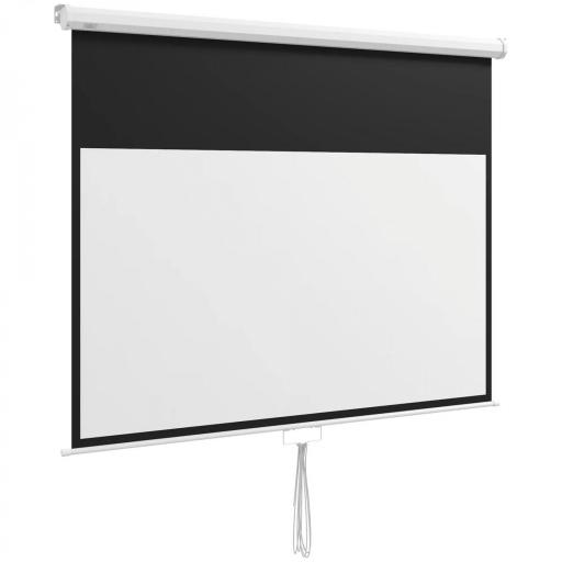 Pantalla de Proyección Portátil 80 Pulgadas Formato 16:9 con Altura Ajustable 172x96 cm Blanco [8]