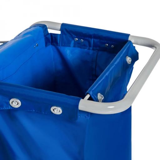 Carro de Limpieza con Bolsa de Basura Carro de Servicio con Doble Cubo de 18 Litros Escurridor de Prensa 2 Cubetas Auxiliares 93x80x97 cm Naranja y Azul [6]