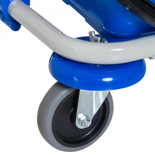 Carro de Limpieza con Bolsa de Basura Carro de Servicio con Doble Cubo de 18 Litros Escurridor de Prensa 2 Cubetas Auxiliares 93x80x97 cm Naranja y Azul [7]