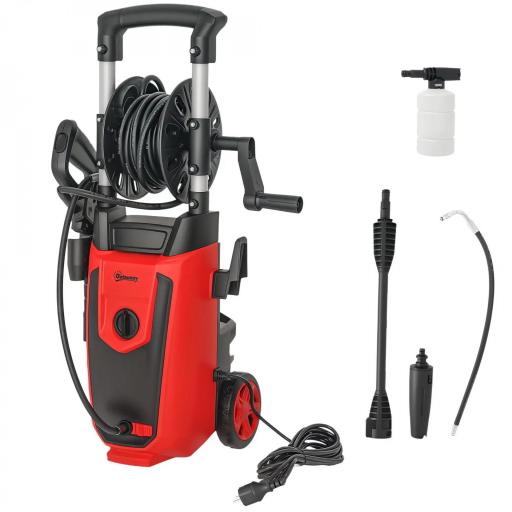 Hidrolimpiadora de Alta Presión 1800W con Accesorios Ángulo Ajustable y Parada Automática 30x27,5x76 cm Rojo y Negro [8]