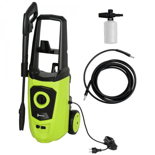 Hidrolimpiadora de Alta Presión 1800W con Accesorios Ángulo Ajustable y Parada Automática 33x31,5x80,5 cm Verde y Negro [8]