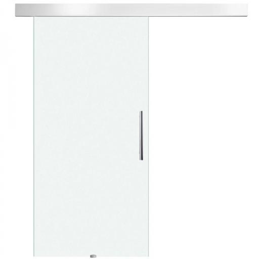 Puerta Corredera de Cristal Satinado 102,5x205 cm Puerta Corrediza con Riel Tirador y Cristal de Seguridad Translúcido [4]