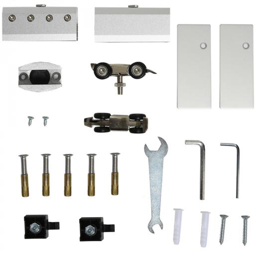 Puerta Corredera de Cristal 102,5x205 cm Puerta Corrediza Deslizante con Riel de Cristal de Seguridad Translúcido [6]