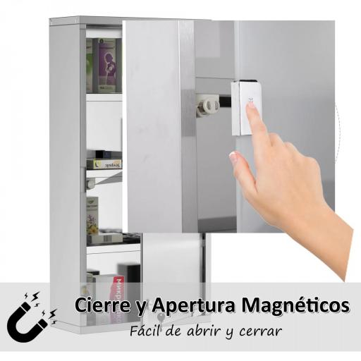 Armario de Medicinas Botiquín Gabinete de Primero Auxilios Acero Inox 4 Estantes Caja Colgante de Pared con Cerradura [2]