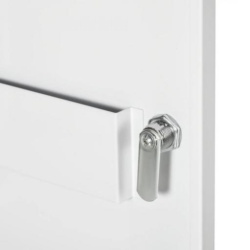 Botiquín para Medicinas de 3 Niveles Armario de Botiquín con Cerradura y 2 Llaves para Cocina Baño 40x15x53,5 cm Blanco [8]