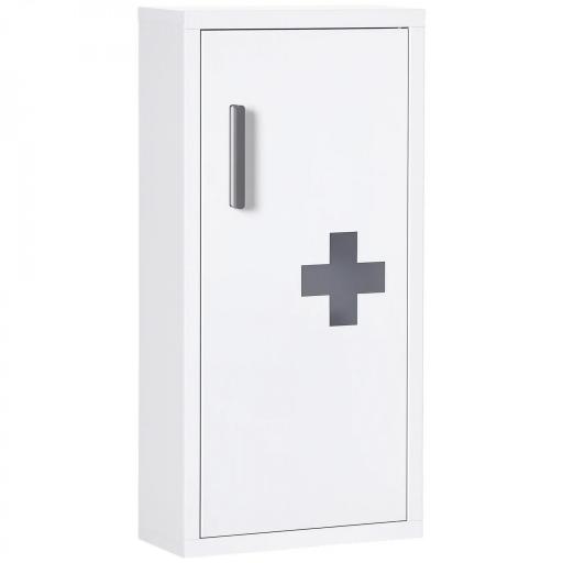 Botiquín para Medicinas de 3 Niveles Botiquín de Pared de Acero con Puerta Magnética para Cocina Baño 30x12x60 cm Blanco [8]