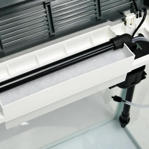 Acuario de Cristal de 28L Pecera Pequeña con Sistema de Filtro Iluminación LED Bomba de Agua 38x26x39,5 cm Blanco [7]