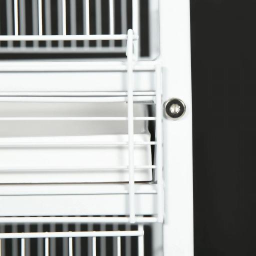 Jaula para Pájaros Grande de 2 Pisos Convertible en Sola Jaula con Ruedas Comederos 4 Perchas 78x75x168 cm Blanco [6]