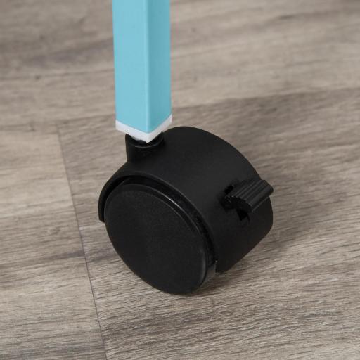 Jaula para Pájaros de 2 Niveles con Ruedas Bandejas Extraíbles Puertas Comederos Perchas 51,5x50x140 cm Azul [6]