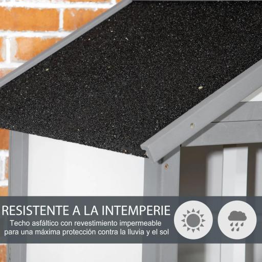 Jaula para Pájaros de Madera con 3 Puertas 4 Perchas Bandeja Extraíble y Techo Asfáltico 80,5x57x153 cm Gris Claro [7]