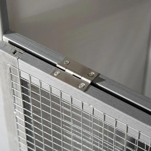 Jaula para Pájaros de Madera con 3 Puertas 4 Perchas Bandeja Extraíble y Techo Asfáltico 80,5x57x153 cm Gris Claro [6]