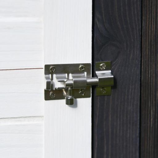 Gallinero de Madera Exterior Jaula Cercada para Gallinas con Caja Nido Corral de Metal Techo Asfáltico Bandeja Extraíble Ventana y Rampa 170x81x110 cm Gris [6]