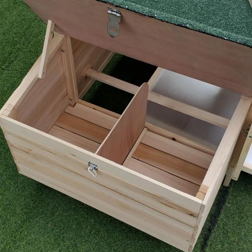 Gallinero de Madera de Pino Refugio Jaula para Gallinas Pollos Exterior con Caja Nido Bandeja Extraíble y Espacio para Correr 196x76x97 cm Natural [6]