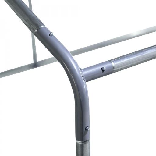 Gallinero para Exterior 3x2x2 m Jaula para Gallinas de Acero Galvanizado con Cubierta de PE y Cerradura Plata [6]