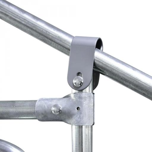 Gallinero para Exterior Jaula para Gallinas de Acero Galvanizado con Cubierta de PE y Cerradura 3x8x2 m Plata [7]