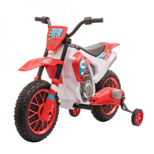 Moto Eléctrica para Niños de +3 Años 12V Moto de Juguete Infantil con 2 Ruedas de Equilibrio Velocidad 3-8 km/h Arranque Suave 106,5x51,5x68 cm Rojo [7]