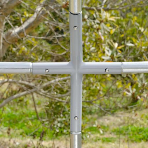 Gallinero de Exterior Grande para 6-12 Gallinas de Acero Galvanizado con Techo de Tela Oxford 2,8x3,8x1,97m Plata [7]