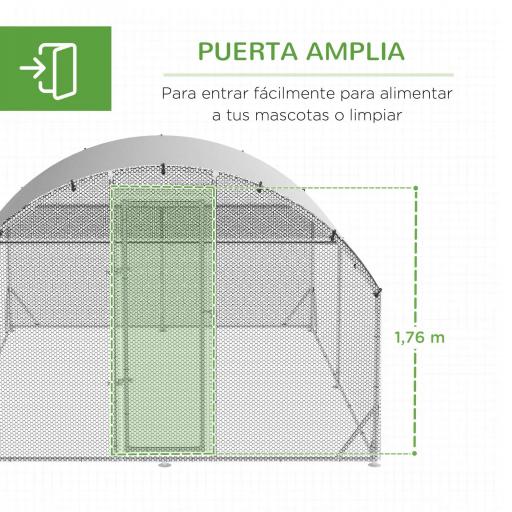 Gallinero Exterior Grande 380x280x195 cm para 10-12 Gallinas con Cubierta de Tela para Pollos Conejos Patos Plata [4]
