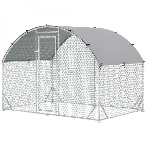 Gallinero 280x190x197 cm con Cubierta de Tela Oxford Impermeable y Resistente a los Rayos UV para Patio Plata [9]