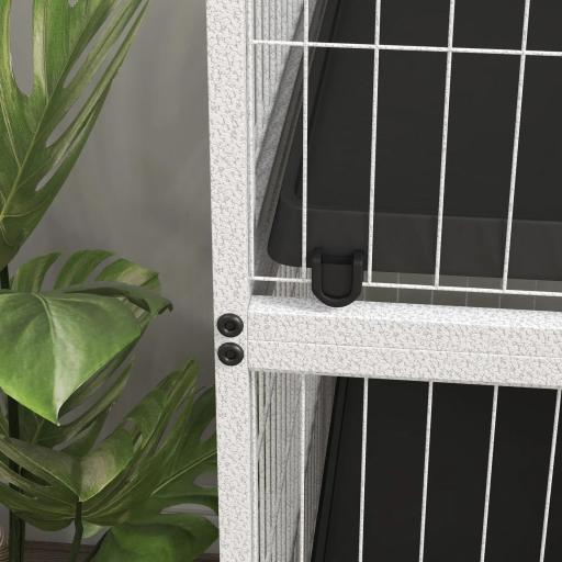 Jaula para Animales Pequeños con Ruedas Rampas Hamaca y Bandeja Extraíble para Chinchillas Hurones 80x52x128 cm Blanco [6]