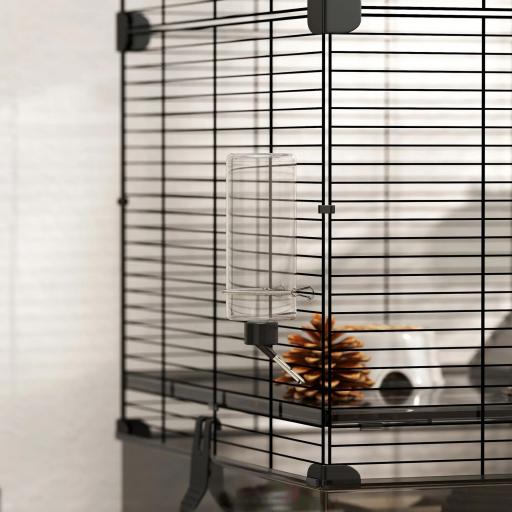 Jaula para Animales Pequeños con Múltiples Niveles Bandeja y Accesorios Incluidos 73x47x80 cm Negro [5]