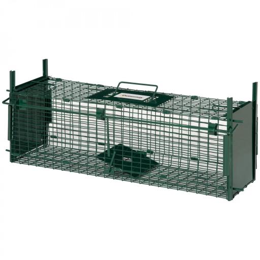 Trampa para Animales Vivos 60x18x20 cm con 2 Puertas Asa y Marco de Acero para Conejos Ardillas Hurones Verde [8]