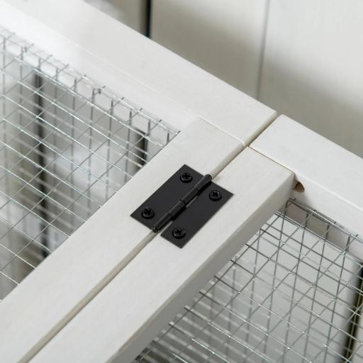 Jaula para Conejos con Ruedas Techo Abatible y Bandeja Extraíble para Interior y Exterior 108x58x73,5 cm Gris [8]