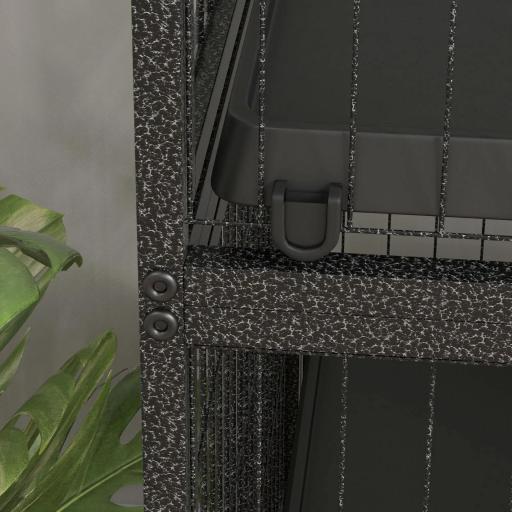 Jaula para Animales Pequeños con Ruedas Rampas Hamaca y Bandeja Extraíble para Chinchillas Hurones 80x52x128 cm Gris [6]