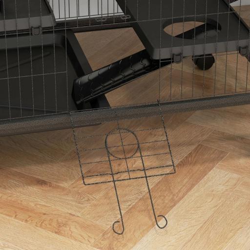 Jaula para Animales Pequeños con Ruedas Rampas Hamaca y Bandeja Extraíble para Chinchillas Hurones 80x52x128 cm Gris [7]
