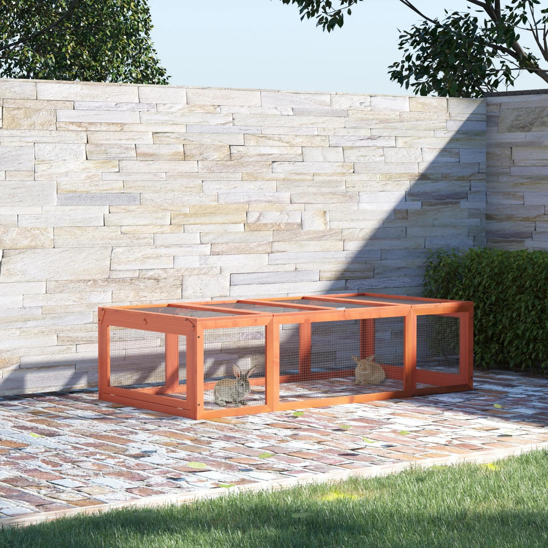 Jaula para Conejos Grande Casa para Animales Pequeños Conejera Exterior de Madera 180x90x48 cm Natural