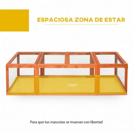 Jaula para Conejos Grande Casa para Animales Pequeños Conejera Exterior de Madera 180x90x48 cm Natural [3]