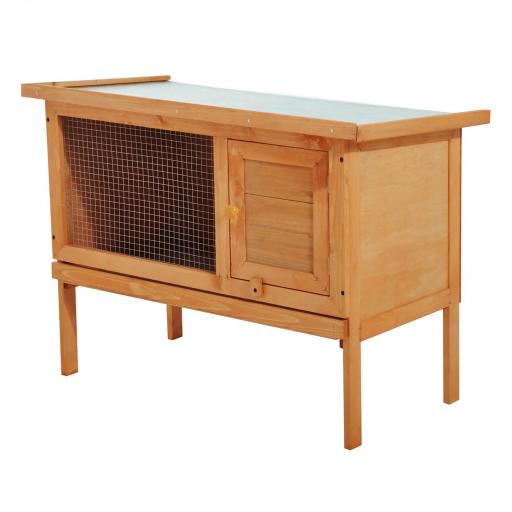 Casa para Conejos Exterior Conejera Grande de Patas Elevadas con Bandeja Extraíble Fácil de Limpiar Estable Buena Ventilación 90x45x65cm Color Madera [9]