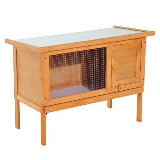 Casa para Conejos Exterior Conejera Grande de Patas Elevadas con Bandeja Extraíble Fácil de Limpiar Estable Buena Ventilación 90x45x65cm Color Madera [8]