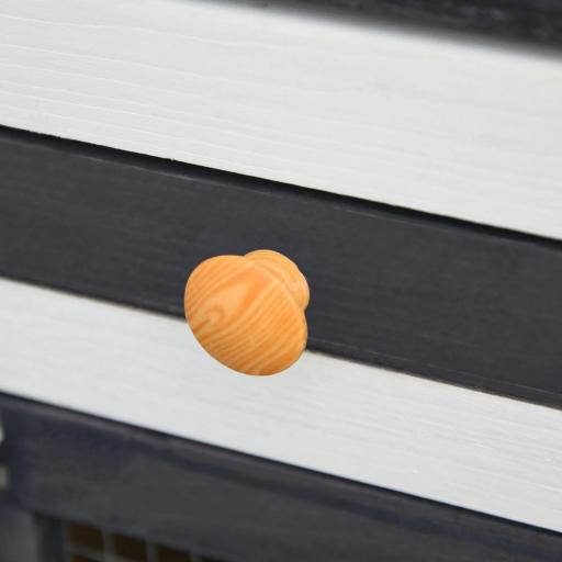 Conejera de Madera con Techo Abatible Escalera y Bandeja Extraíble Conejera para Exterior 197x49x86 cm Gris [6]