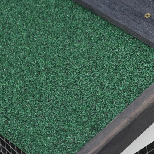 Conejera de Madera con Techo Abatible Escalera y Bandeja Extraíble Conejera para Exterior 197x49x86 cm Gris [7]