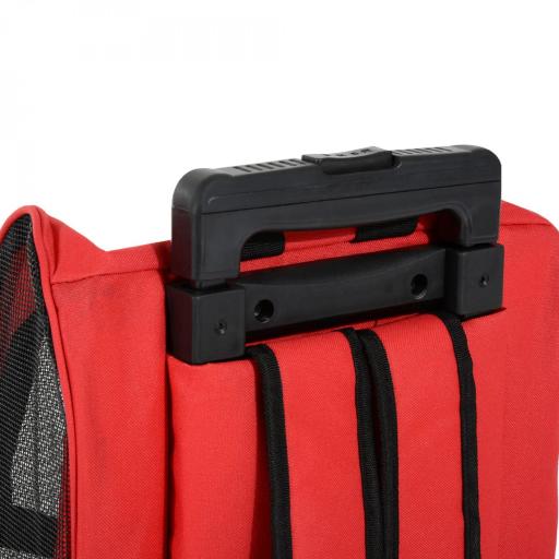 Transportin Carrito Perro 2 en 1 Mochila Carrito 42x25x55 cm Mascotas Perro Gato Rojo [6]