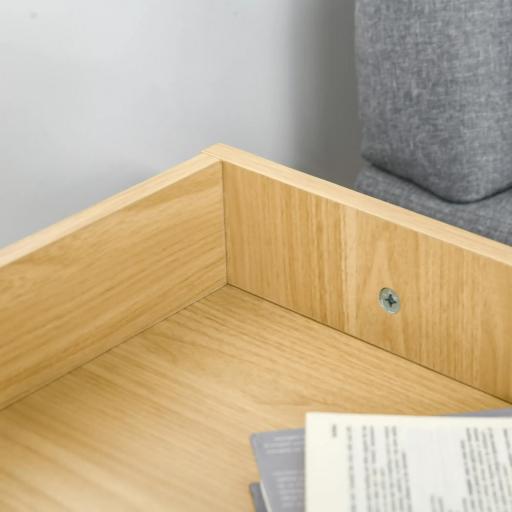 Casa para Gatos de Madera Mueble Arenero para Gatos 2 en 1 con Estante de Almacenaje Doble Puerta y Orificio de Entrada Lateral 75x53x67 cm Blanco y Roble [7]