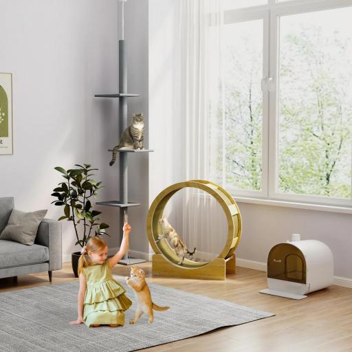 Arenero para Gatos Caja de Arena Cerrada para Gatos con Bandeja Extraíble Pala y Filtro 43x44x47 cm Blanco [7]