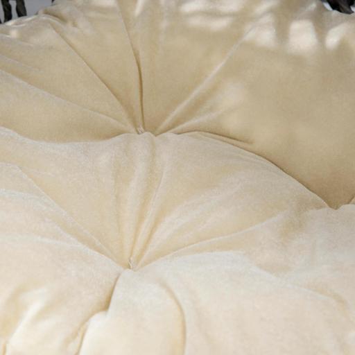 Cama Cueva de Ratán para Gatos o Mascotas Pequeña con Base Trípode Cojín de Felpa y Algodón Suave Diseño Elevado Estable Φ52x58 cm Gris [6]