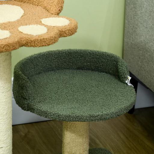 Árbol Rascador para Gatos Árbol Pequeño de 52 cm con Cama Poste de Sisal y Bola Colgante 43x39x52 cm Multicolor [6]