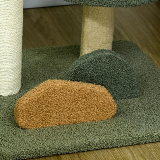 Árbol Rascador para Gatos Árbol Pequeño de 52 cm con Cama Poste de Sisal y Bola Colgante 43x39x52 cm Multicolor [7]
