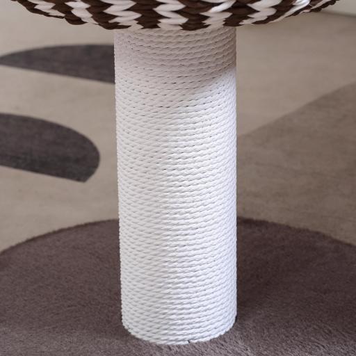 Árbol Rascador para Gatos Pequeño Altura 52 cm Torre Escalador de Gato con Cama Redonda Cojín de Felpa Suave y Poste Rascador 50x50x52 cm Café y Blanco [6]