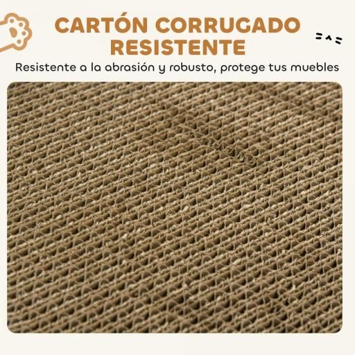 Rascador Cartón para Gatos Forma Castillo 2 en 1 Rascador para Gatos con 2 Zonas de Rascado Catnip 67x66x57 cm Marrón [1]