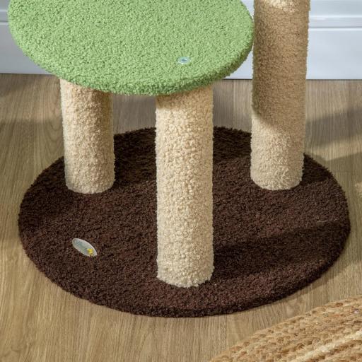Árbol Rascador para Gatos con Cama en Forma de Aguacate Plataforma Postes de Sisal y Bola Colgante Ø44x83cm Verde [6]